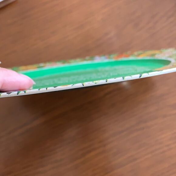 Vtg tin Christmas decorative plate with Gingerbread Men recipe on it - Picture 4 of 5